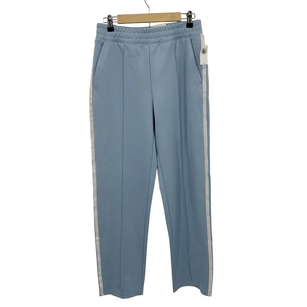 Old Navy Kids Blue High Rise Straight Full Length Track Pants Size M Side Stripe